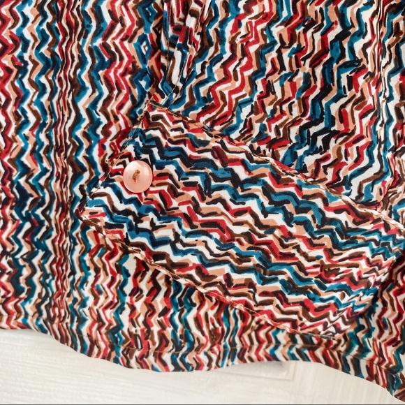 βοΈVINTAGEβοΈ 80's Patterned Button Down Top - Picture 5 of 7